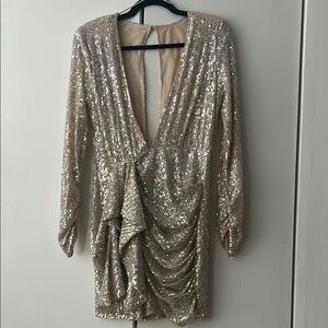 Sequin Long Sleeve Dress